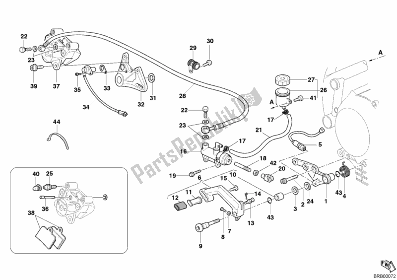 Todas las partes para Sistema De Freno Trasero de Ducati Superbike 749 S USA 2005